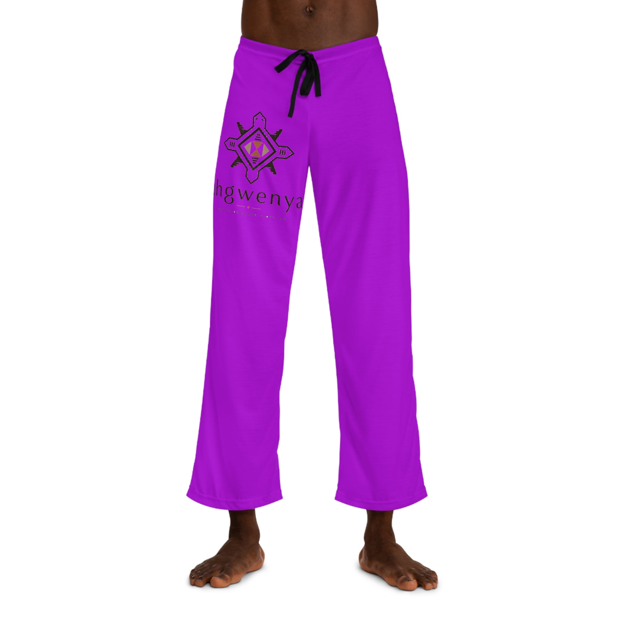 Men's Purple Pajama Pants with Ahgwenya Logo — Cozy Lounge Sleepwear